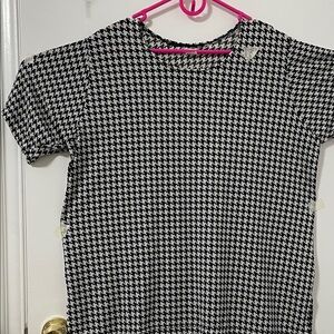 Houndstooth Black and White Women's Top